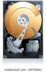 Hard disk drive HDD realistic detailed vector