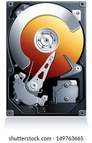 Hard disk drive HDD realistic detailed vector