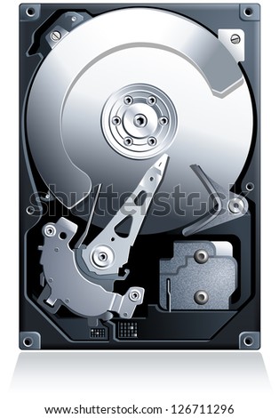 Hard disk drive HDD realistic detailed vector