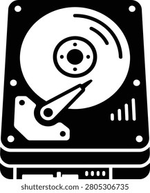Hard disk drive hdd storage device icon graphic with computer hardware technology electronic
