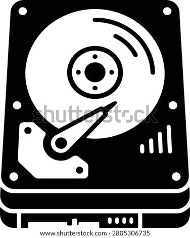 Hard disk drive hdd storage device icon graphic with computer hardware technology electronic