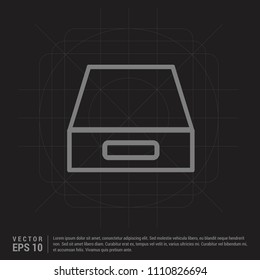 Hard disk drive icon - Black Creative Background - Free vector icon