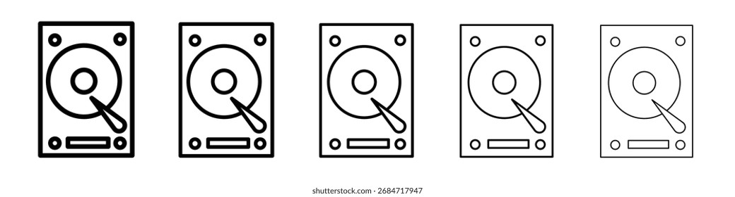 Hard disk drive icon black and white vector sign