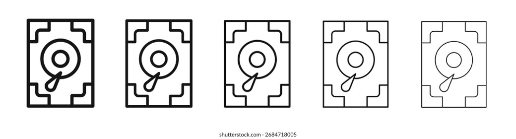 Festplattenlaufwerksymbol, schwarz-weißes Vektorzeichen