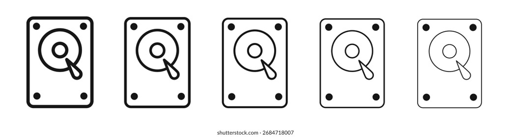 Hard disk drive icon black and white vector sign
