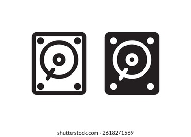 Hard disk drive icon comparison vector Vector