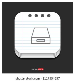 Hard disk drive icon - Free vector icon
