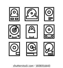 hard disk drive icon or logo isolated sign symbol vector illustration - Collection of high quality black style vector icons
