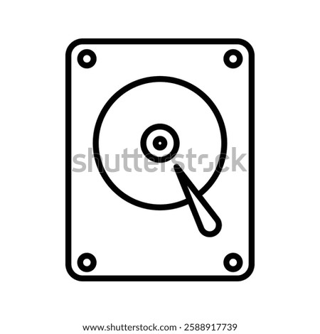 Hard disk drive icon Outline vector symbol sign