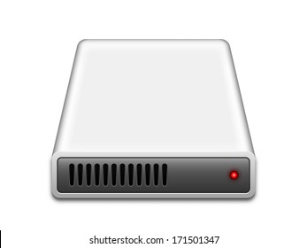 Hard disk drive icon, vector illustration