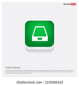 Hard disk drive iconGreen Web Button - Free vector icon