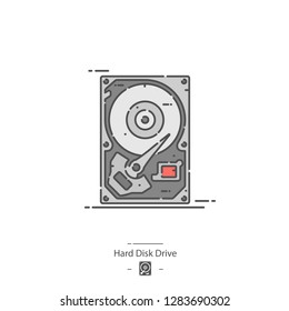 Hard Disk Drive - Line color icon