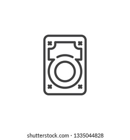 Hard disk drive line icon. linear style sign for mobile concept and web design. HDD outline vector icon. Symbol, logo illustration. Pixel perfect vector graphics