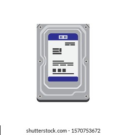 hard disk drive PC hardware icon in flat illustration vector isolated in white background