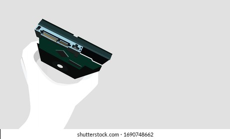 Hard Disk Drive recovery data service flat vector illustration