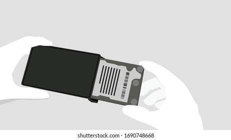 Hard Disk Drive recovery data service flat vector illustration