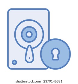 Hard disk drive security icon, data protection, security concept
