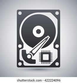 Hard Disk Drive simple icon on a light gray background
