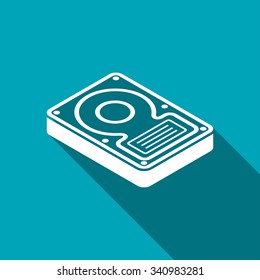 hard disk drive storage isometric 3d icon