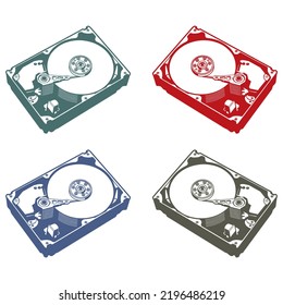 Hard Disk Drive Vector Illustration
