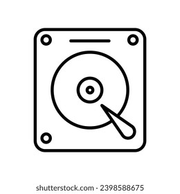 hard disk drive(hdd) icon with white background vector stock illustration