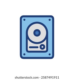 Hard Disk Flat Icon Design