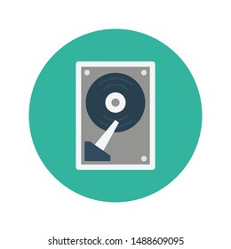 hard disk glyph flat vector icon