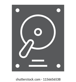 Hard disk glyph icon, electronic and device, hdd sign, vector graphics, a solid pattern on a white background, eps 10.