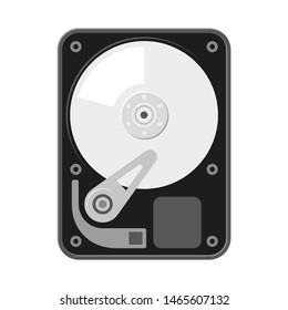 Hard Disk HDD Flat Icon on White Background. Vector
