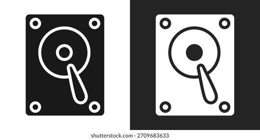 Festplattensymbol im schwarz-weißen Glyphenformat