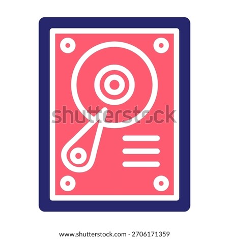 Hard Disk Icon Color Fill Style Vector Illustration