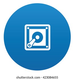 Hard disk icon design on blue background,vector