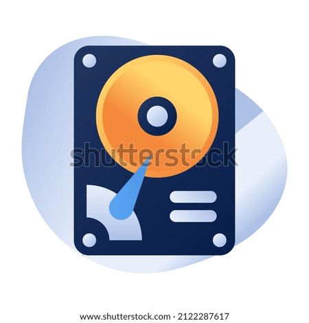 Hard disk icon in editable design

