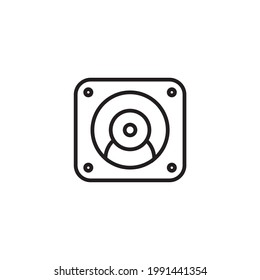 hard disk icon. Flat design style eps 10. HDD icon. Simple flat logo of hard drive disk isolated on white background. Vector illustration.
