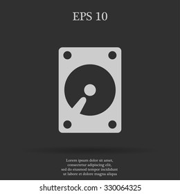 hard disk icon. Flat design style eps 10