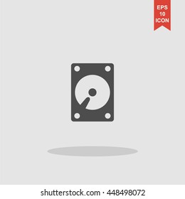 Hard Disk Icon. Flat Design Style Eps 10