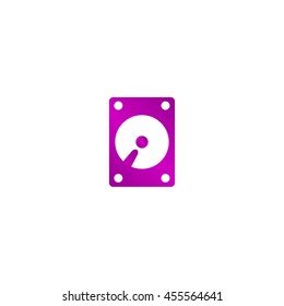 hard disk icon. Flat design style eps 10