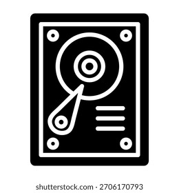 Ilustración vectorial de estilo de glifo de icono de disco duro