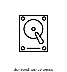 Hard disk icon, HDD line icon