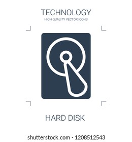 hard disk icon. high quality filled hard disk icon on white background. from technology collection flat trendy vector hard disk symbol. use for web and mobile