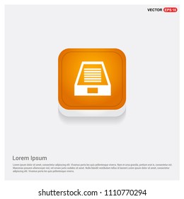 Hard Disk Icon Orange Abstract Web Button - Free vector icon