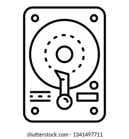 Hard disk icon. Outline hard disk vector icon for web design isolated on white background