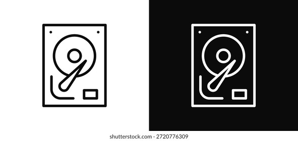 Festplattensymbol-Set schwarz-weiß