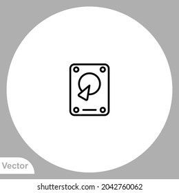 Vector de signo de icono de disco duro,Símbolo, ilustración de logotipo para web y móvil