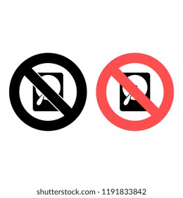 hard disk ban, prohibition icon. Simple glyph vector of web set for UI and UX, website or mobile application