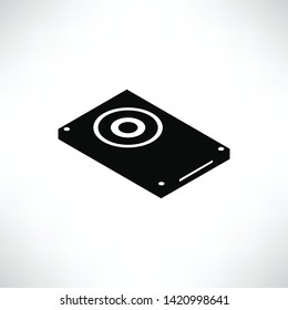 hard disk icon solid isometric design