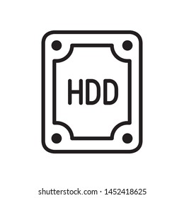 Hard disk icon in trendy outline style design. Vector graphic illustration. Suitable for website design, logo, app, and ui. Editable vector stroke. EPS 10.