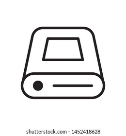 Hard disk icon in trendy outline style design. Vector graphic illustration. Suitable for website design, logo, app, and ui. Editable vector stroke. EPS 10.