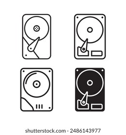 diseño de logotipo de Ilustración vectorial de iconos de disco duro