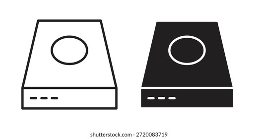 Hard Disk icons of black colored in various styles